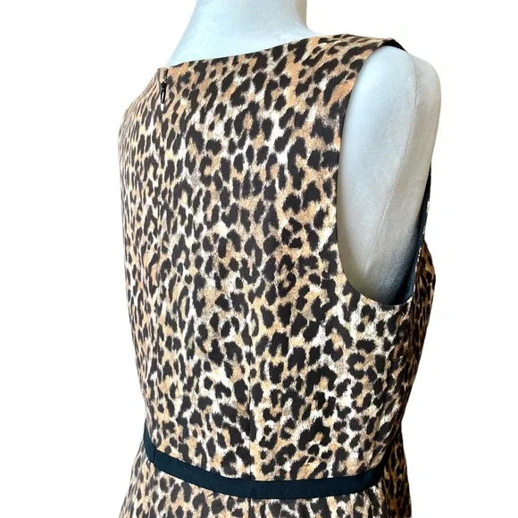 Loft Women’s sleeveless sheath style animal print dress - Sz 10P - Picture 12 of 15